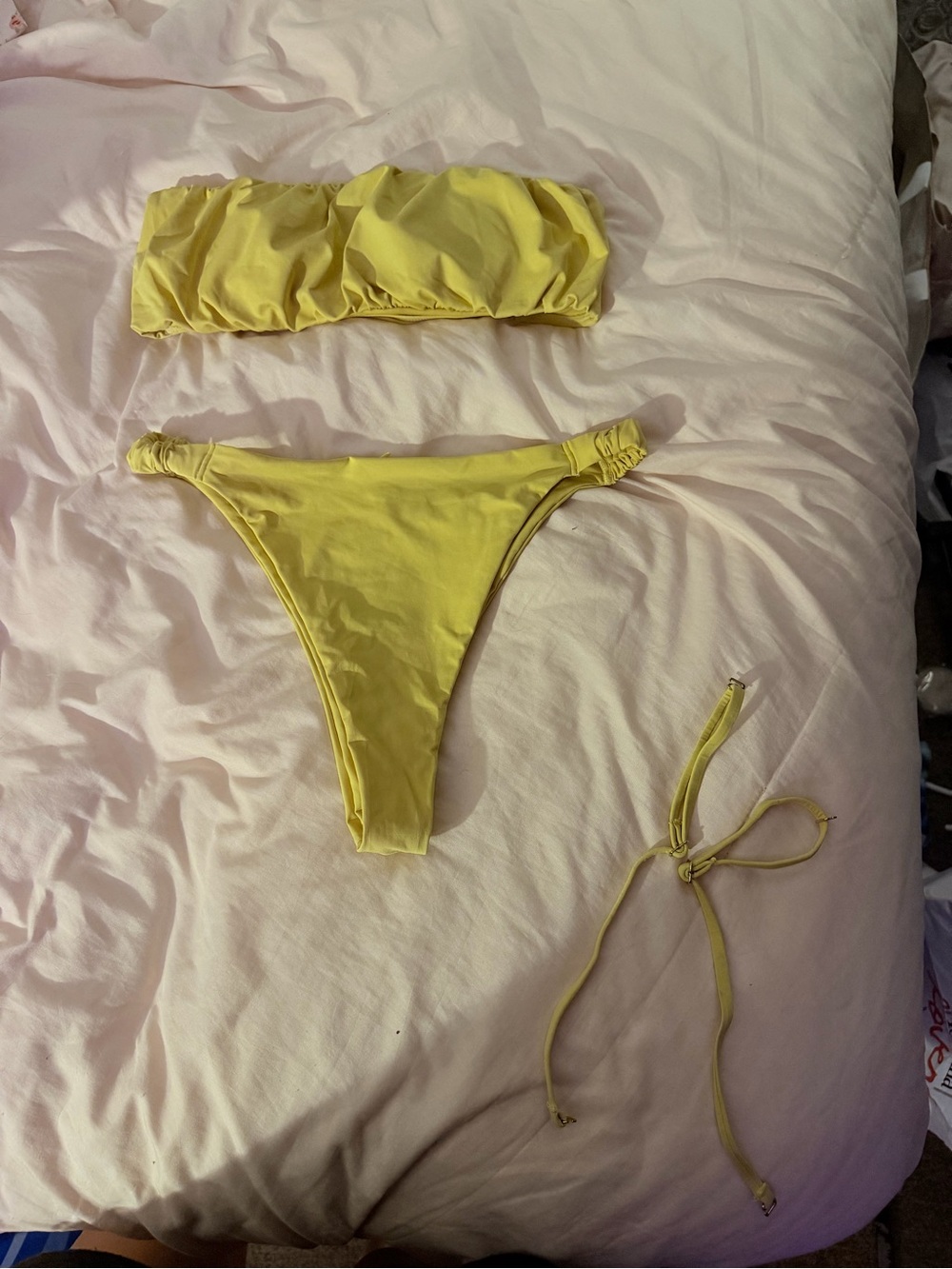 Garage Yellow Bandeau Bikini Set